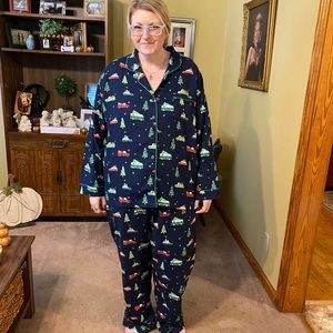 *$18 FIRM* Christmas Holiday Car Pajamas, 2X, Navy